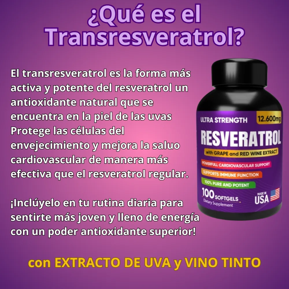 Resveratrol Americano Puro 100 cápsulas blandas